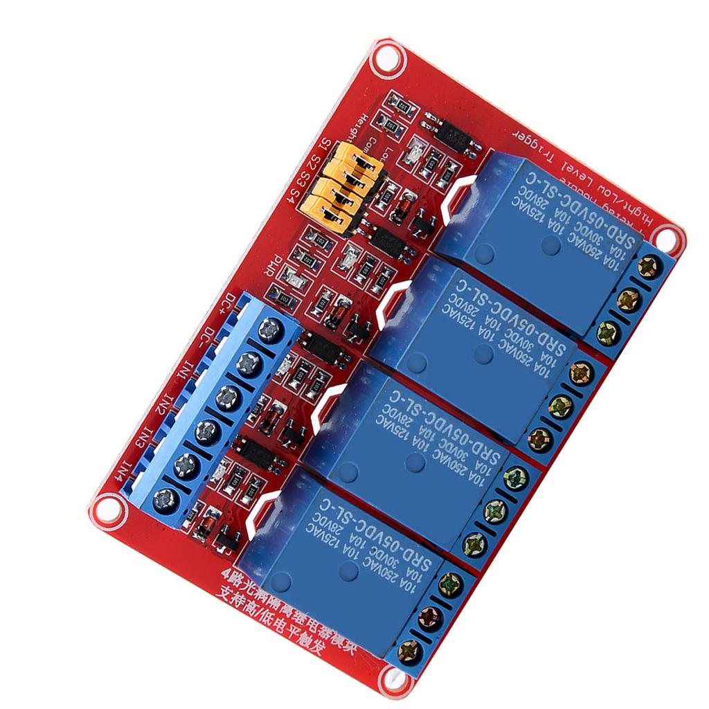 4 Channel Optocoupler Relay Module Board High & Low Trigger 5V 12V 24V(5V)