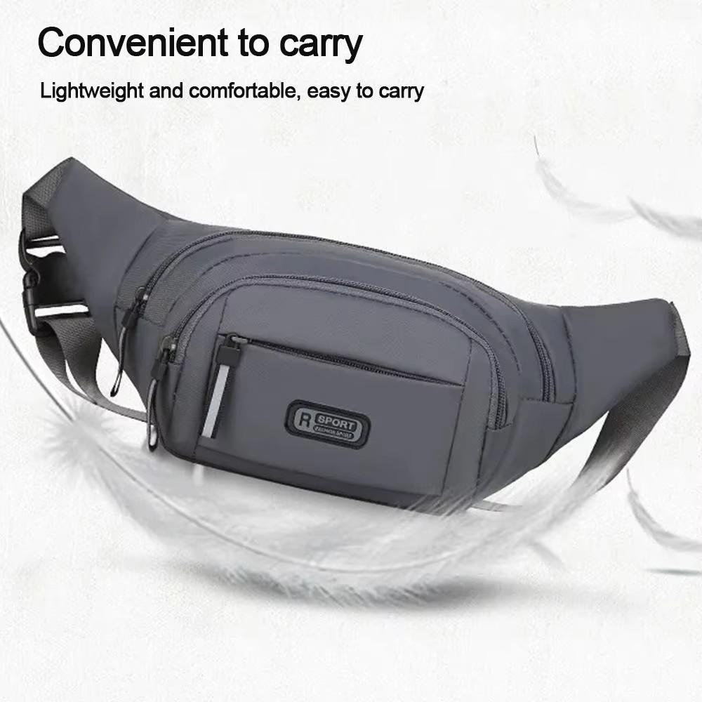 Men's Large Capacity Waterproof Waist Bag, Casual Nylon Anti-theft Chest Bag, Outdoor Travel Fanny Pack for Phone & Essentials