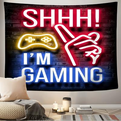 Neon Game Theme Digital Printing Polyester Wall Hanging Tapestry Decorative Living Room Bedrooms Office Background Gift