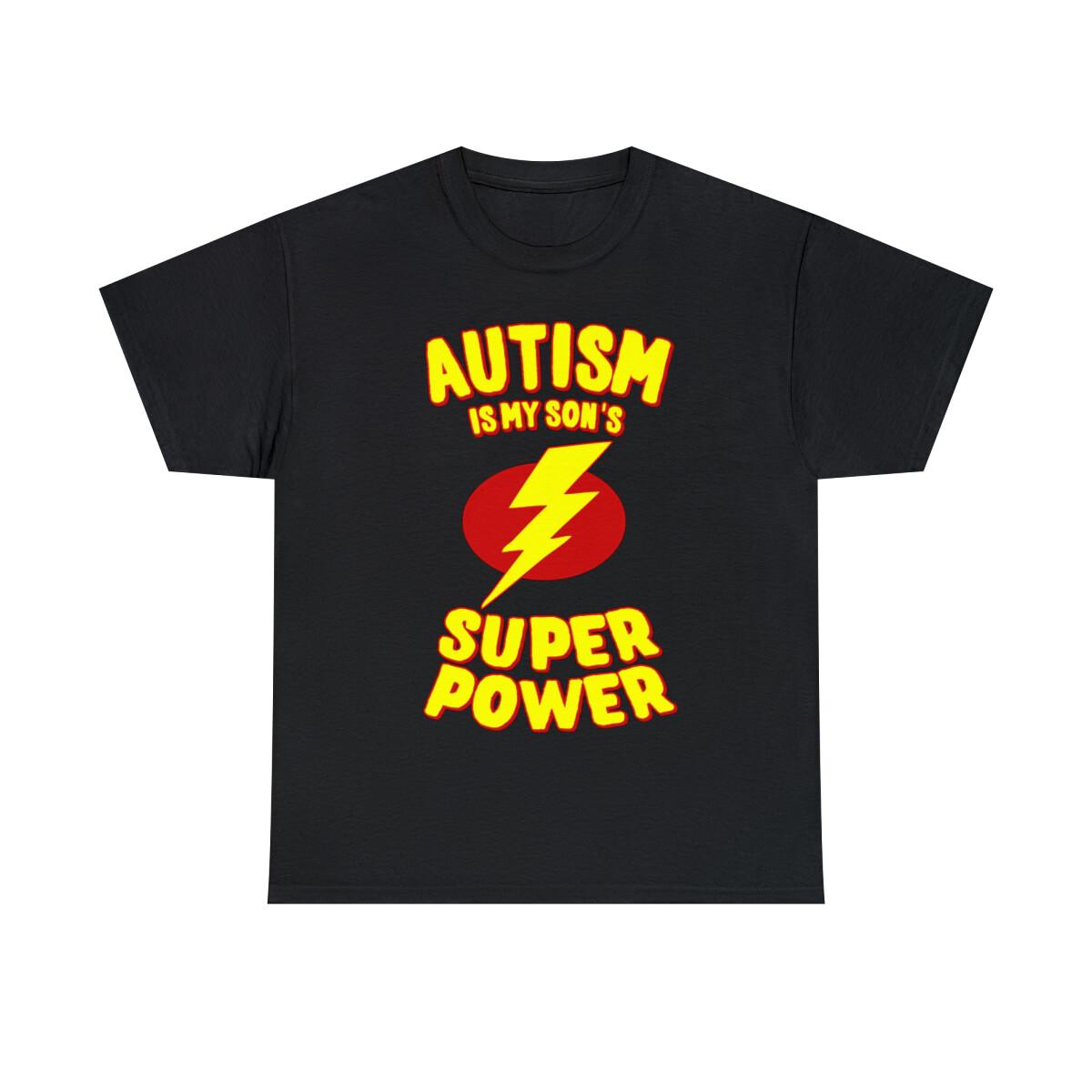 Autism Is My Son s Super Power Graphic Tee Shirt, S-5XL L
