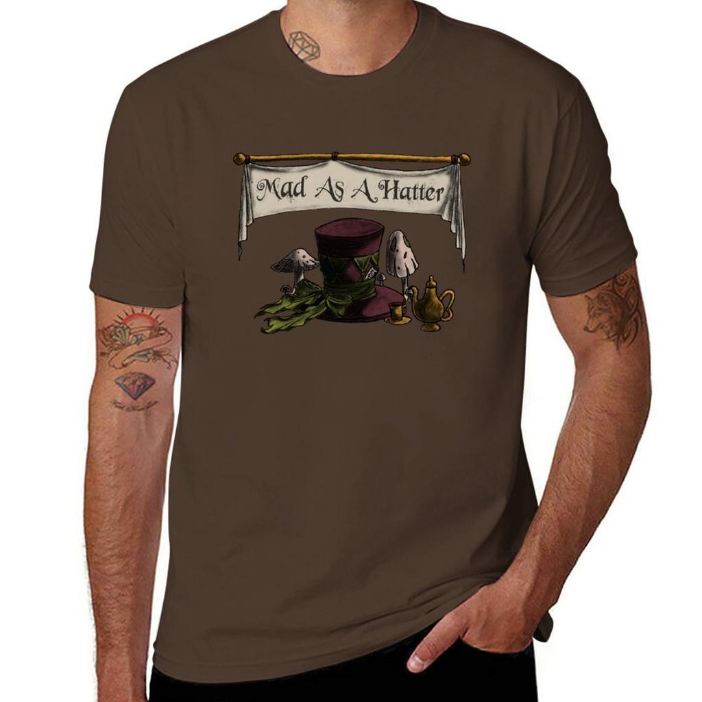 Mad As A Hatter TShirt Quick Drying Plain Shirts Graphic Tees Clothes for Men