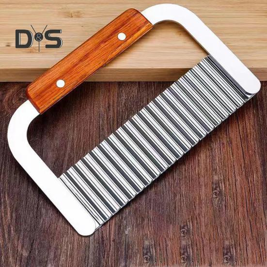 1/2 buc Tăiător de cartofi Cutter Crinkle Cutter din oțel inoxidabil Crinkle Chip Cutter Mașină de tăiat cartofi prăjiți Cartofi prăjiți Cutter de legume Tocător de bucătărie