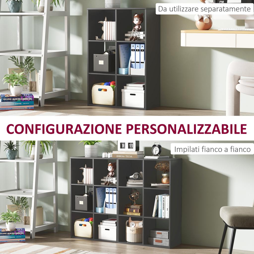 6-Cube Bookshelf - Black