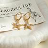 Gold-Starfish Zircon Earrings: Women's Vacation Style, Chic & Elegant Niche Design, Vibrant Fashion Statement