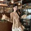 Design Ribbon V-Neck Long Sleeve T-Shirt Women's Autumn New Spice Girl Style Skinny Slim Reducing Age Versatile Top