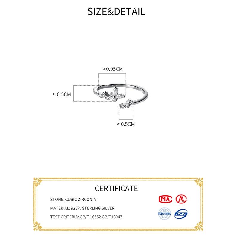 INZATT Real 925 Silver Leaves Plant Adjustable Ring For Fashion Women Fine Jewelry Cute Minimalist Accessories