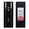 304 Stainless Steel Chopsticks & Rests Gift Set with Laser Black and White Logo