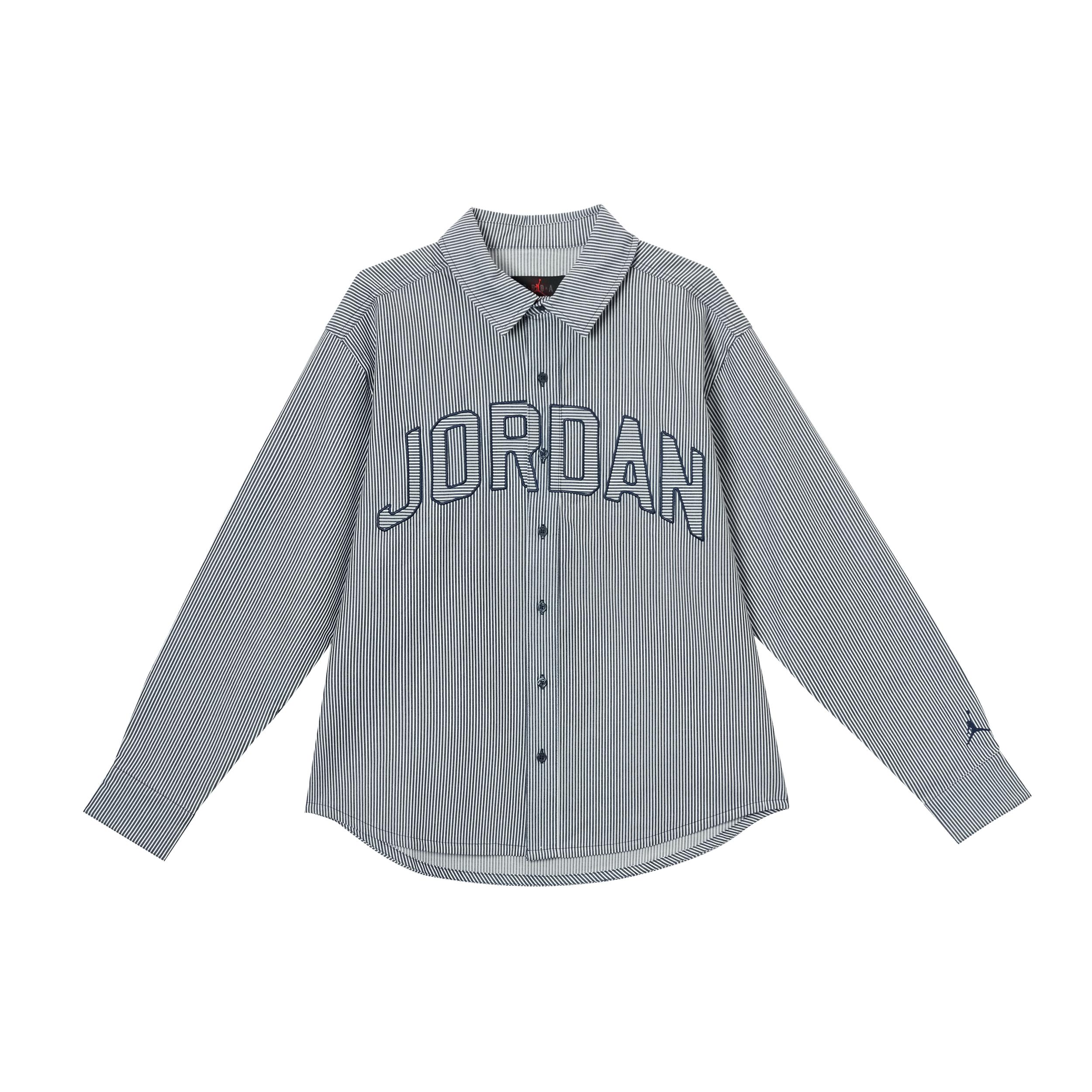 Jordan Air Shirts Men s Blue Gray Lapel Moderate IB0318-451 XL