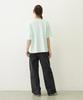 Milkfed Casual Embroidery Arch Stencil Wide Short Sleeve Tee In Light Green Women's