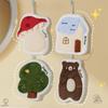 Cute Christmas Tree Hand Towel Thickened Hanging Design Handkerchief Towel Kitchen Rag Small Square Towel 26x19cm Rag