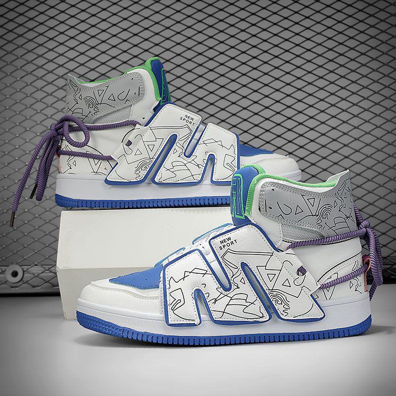 2025 Men's Trendy Loafers: Dopamine Fashion Thick Sole Height-Boosting High Top Sneakers.