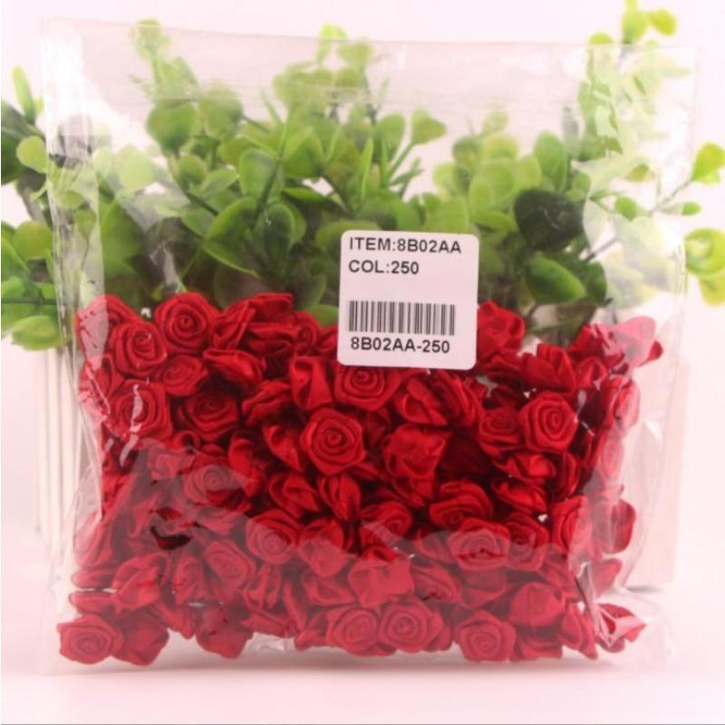 

50 шт. 1 см 1,5 см Мини Ручная работа Лента Роза Сделай сам Аксессуары для волос, Аксессуары, Декоративные цветы из ленты Red * 1.5