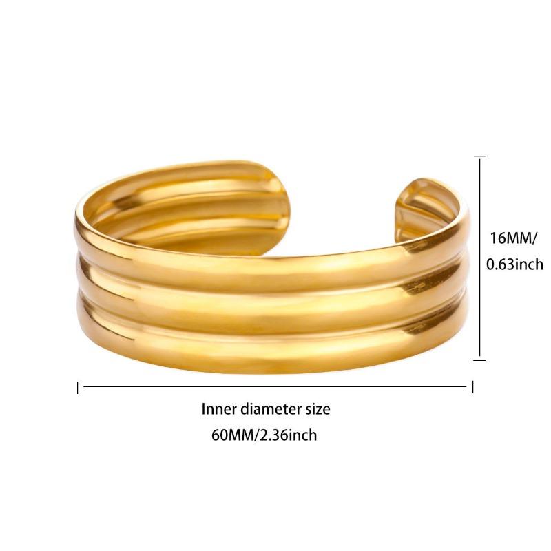 Hot-selling Smooth Hug Geometric Bracelet Electroplated Gold Does Not Fade Opening Women's Personality Fashion Jewelry