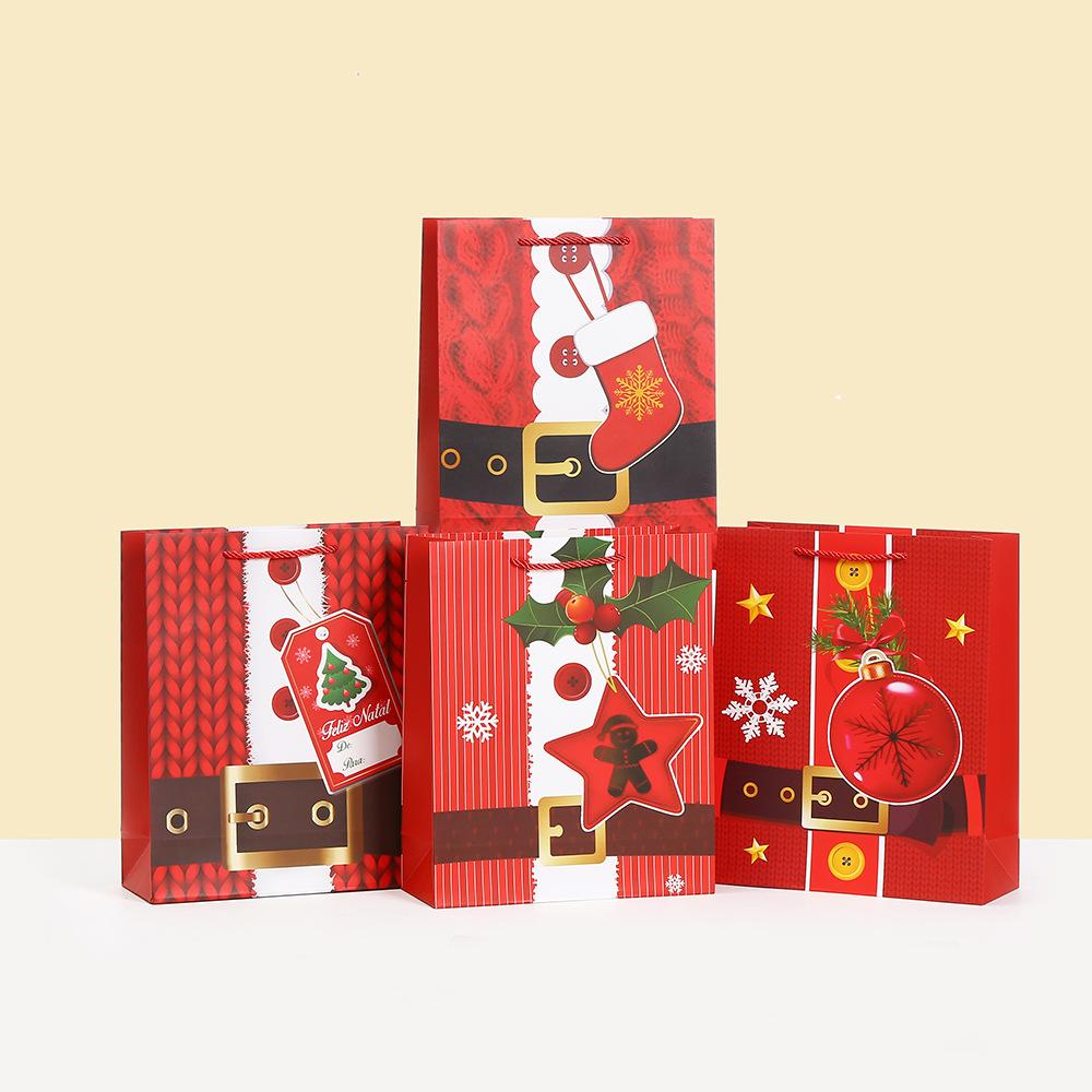 

6/10 шт. StoBag Рождественские Бумажные Сумки-Тоуты Санта-Клаус Перерабатываемые Подарочные Сумки для Праздничной Упаковки Подарки на Вечеринку Конфеты Печенье Класс 10pcs&18x10x23cm