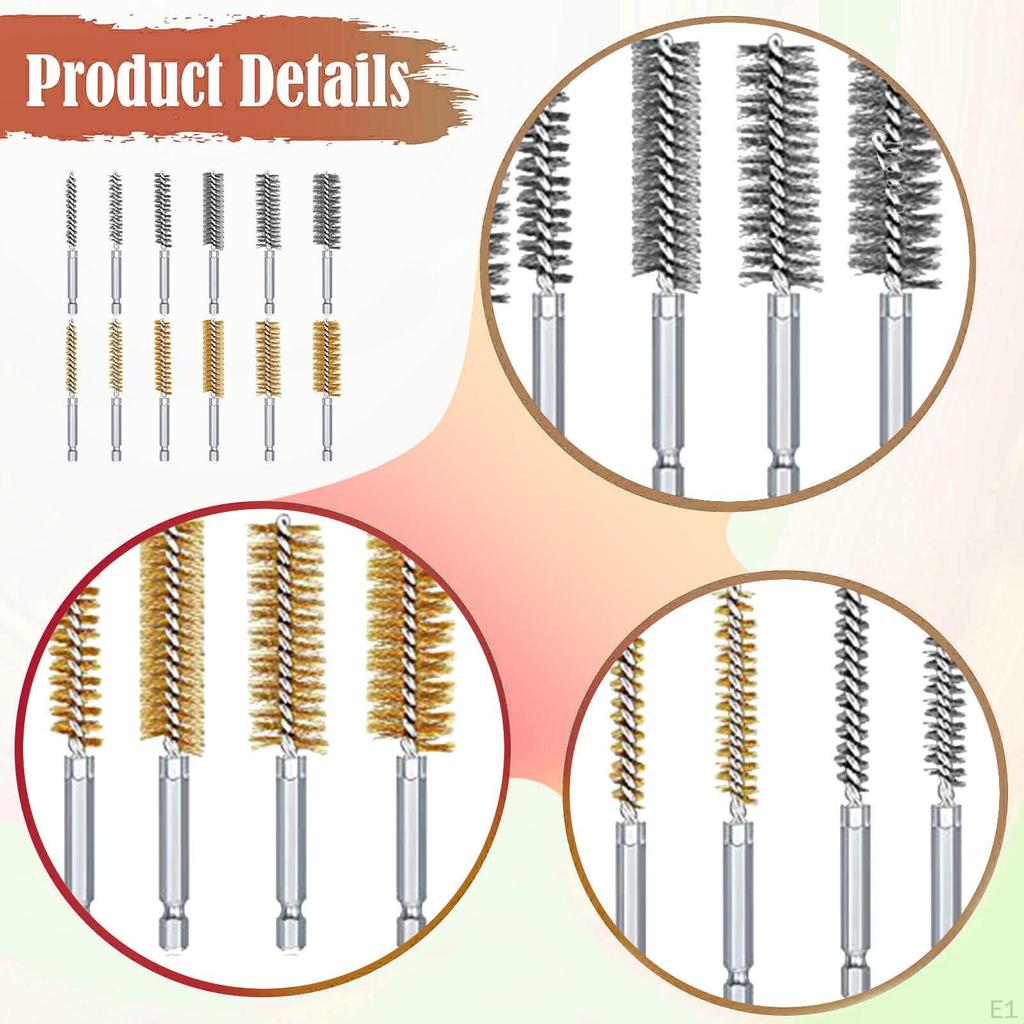 Bore Cleaning Brushes Tube Tools for Bearings Cylinders Power 12PCS
