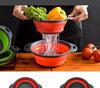 Retractable Double-Layer Colander & Fruit Basket: Space-Saving Kitchen Vegetable Wash Basket