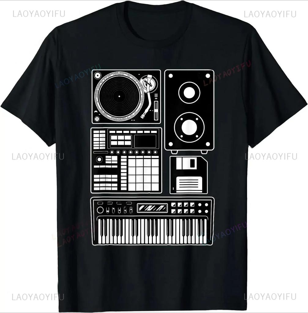 Retro Old School Hip Hop 80s 90s Cassette Music Tshirt Men Summer Fashion Tshirt Casual Streetwear Oneck Printed T Shirt