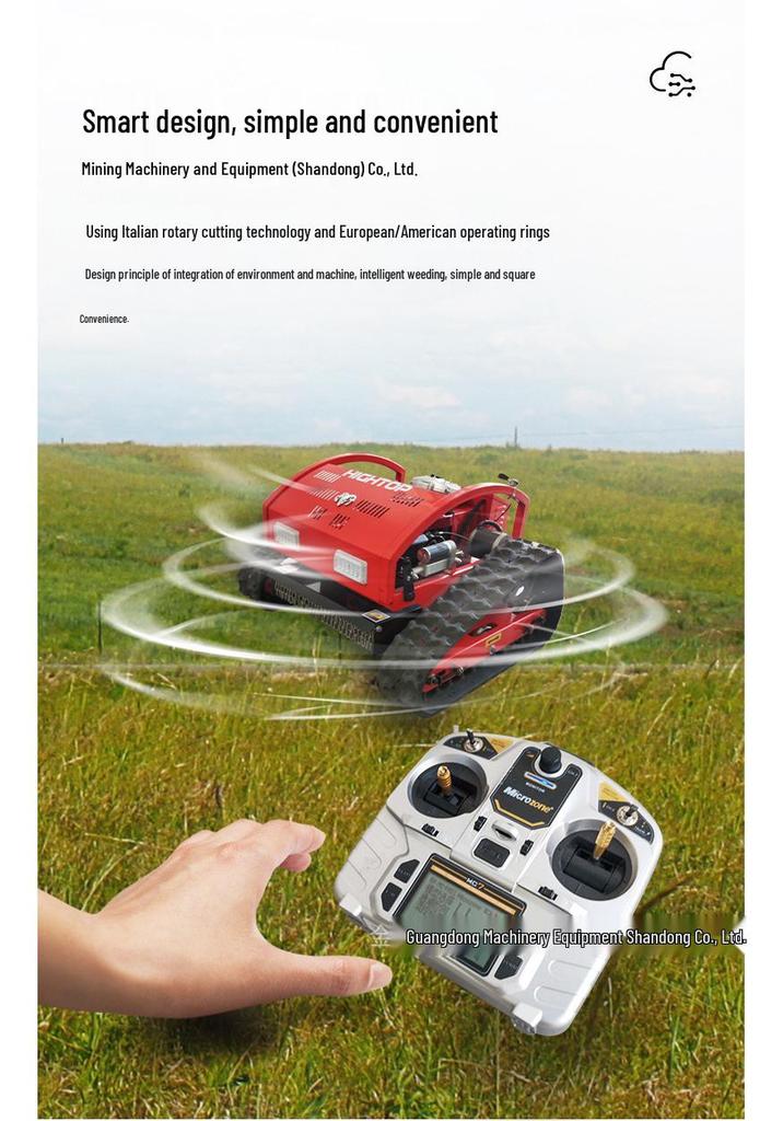 Remote Control Crawler Slope Mower: Four-Stroke Lawn Trimming & Weeding Machine
