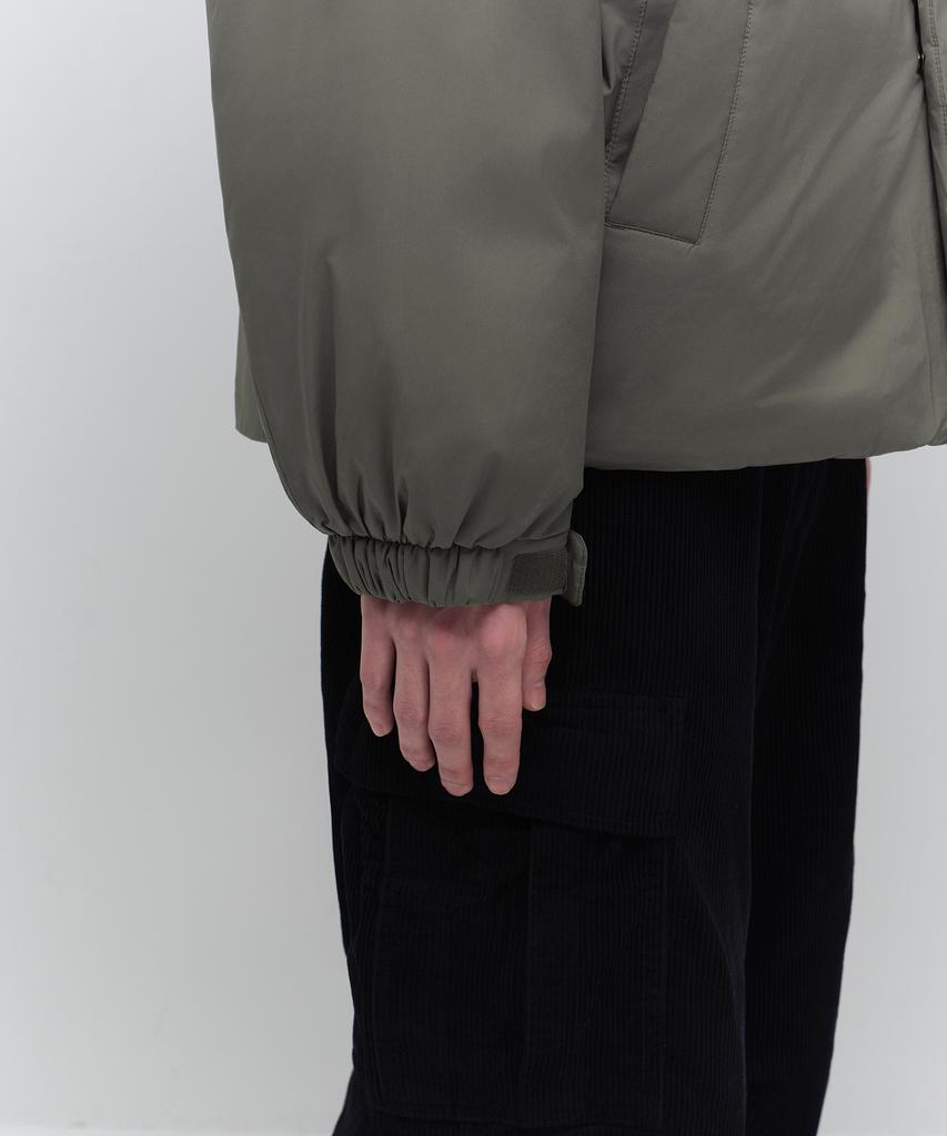 Musinsa Standard Daily Puffer Minimal Short Padded Jacket [Dusty Khaki]