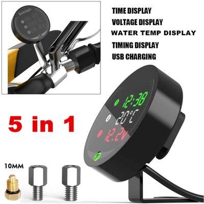 18mm Motorcycle Water Temp Gauge Water Temperature Sensor Adapter USB Charging
