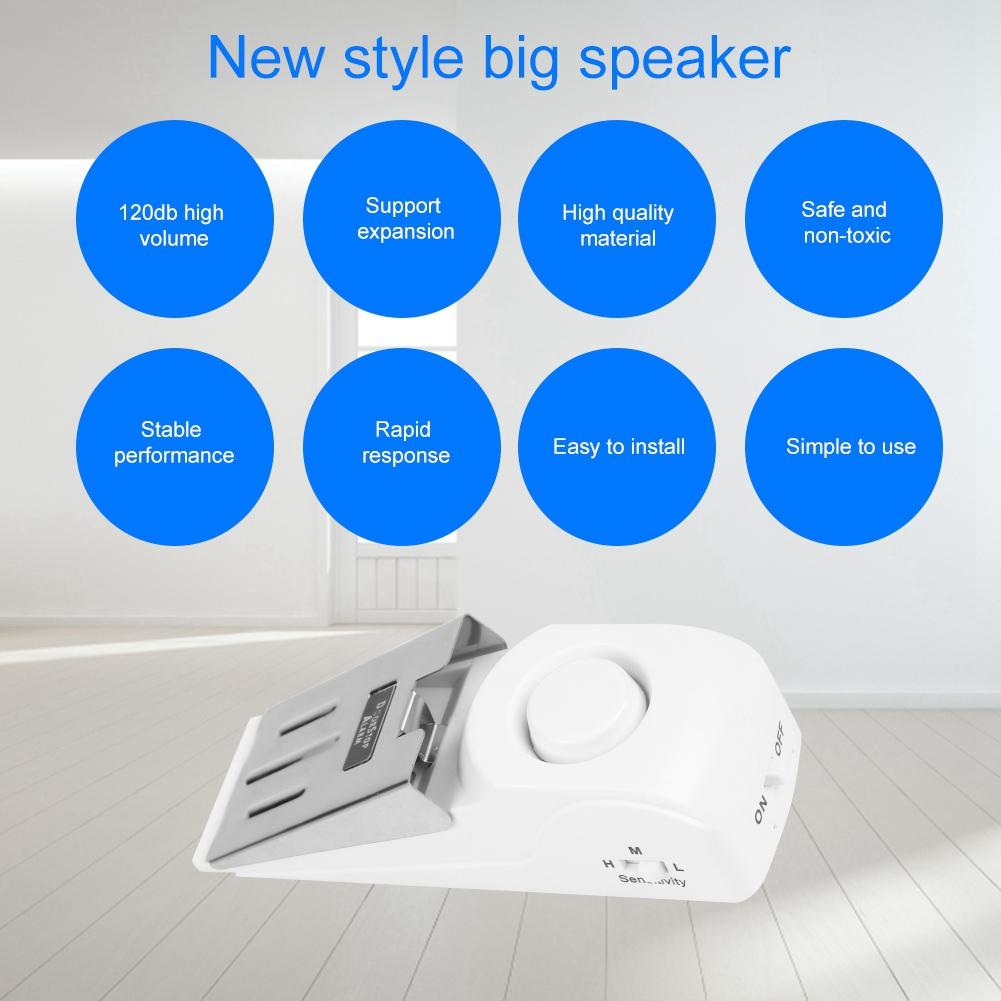 Portable Wedge Shaped Door Stop Security Alarm for Home Travel Apartment Alert Burglar 120db