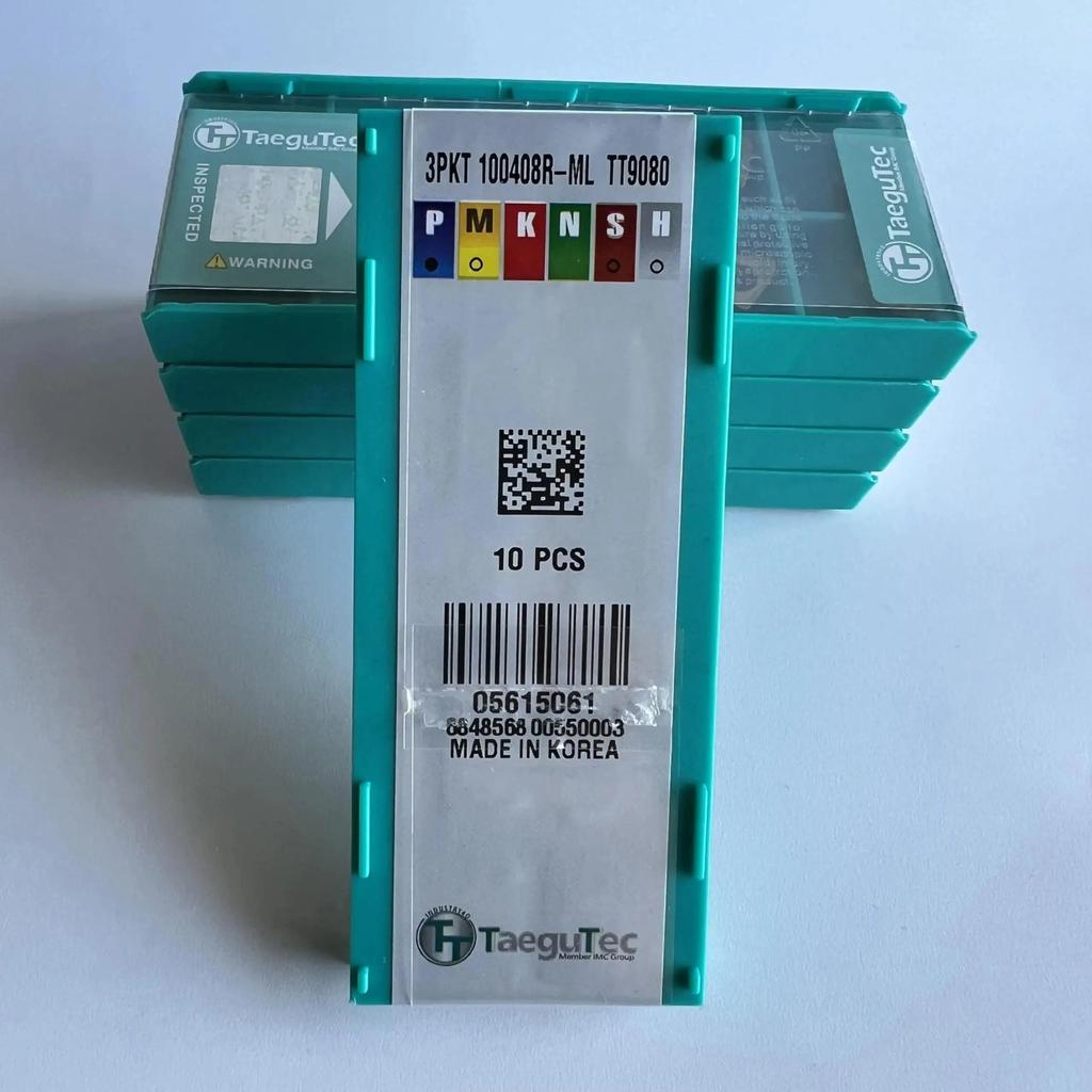 TaeguTec / 3PKT100408R-ML TT9080 /Original Genuine CNC Alloy Blade 10 PCS