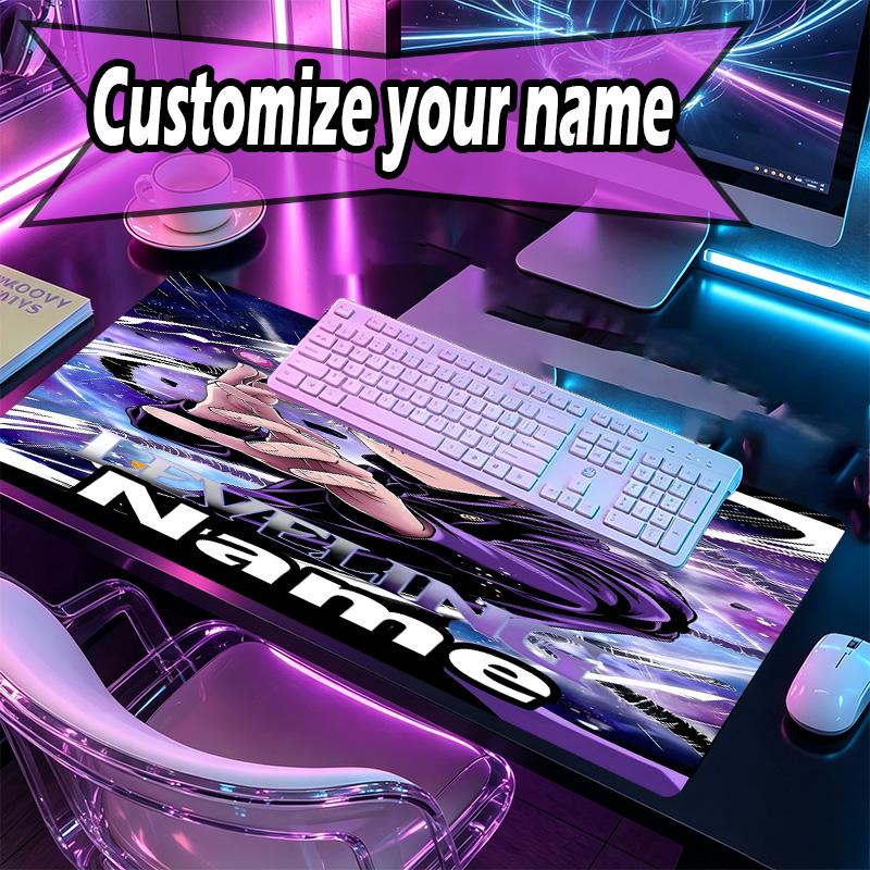 Personalizowana podkładka pod mysz z motywem Jujutsu Kaisen z imieniem, Mata na biurko do laptopa PC, Dekoracyjna mata na biurko do domu, Podkładka pod klawiaturę, Prezent