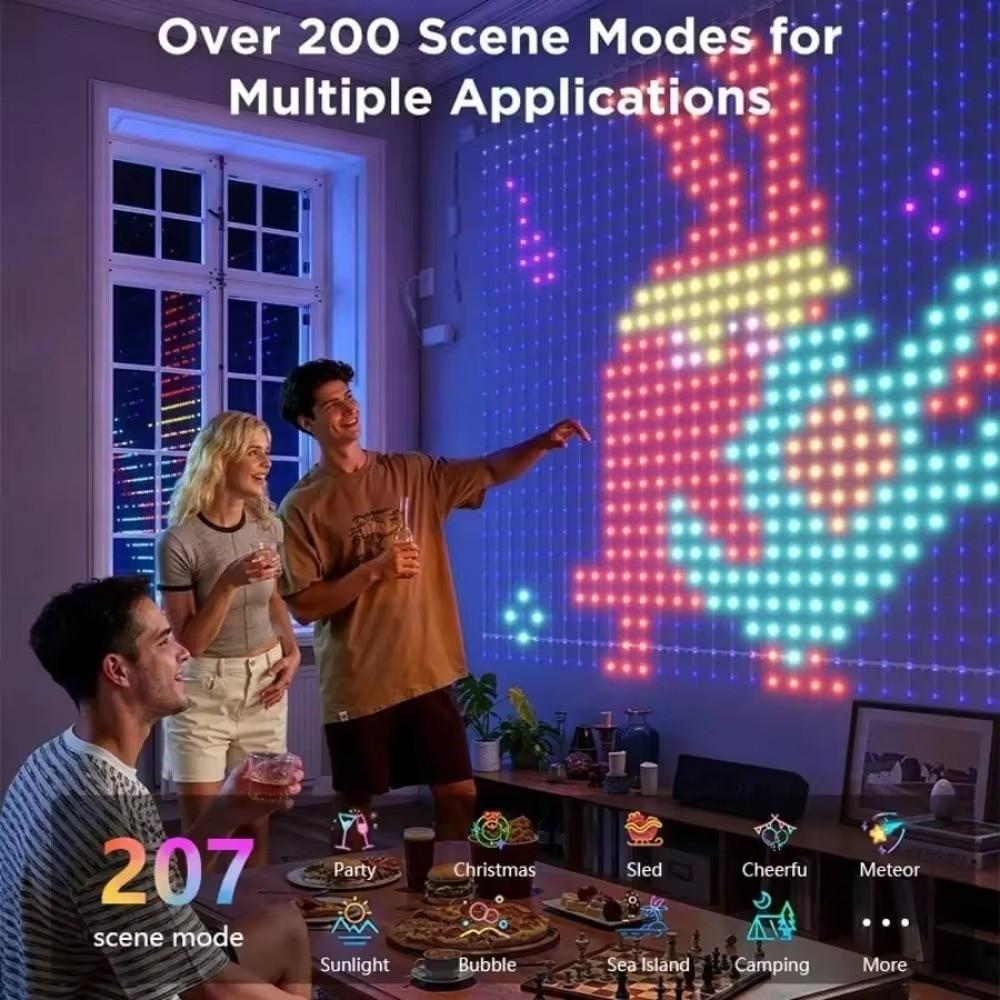 RGB Smart Curtain Lights Music Sync LED Party Lights New DIY Pattern Lights  for Valentine's Day