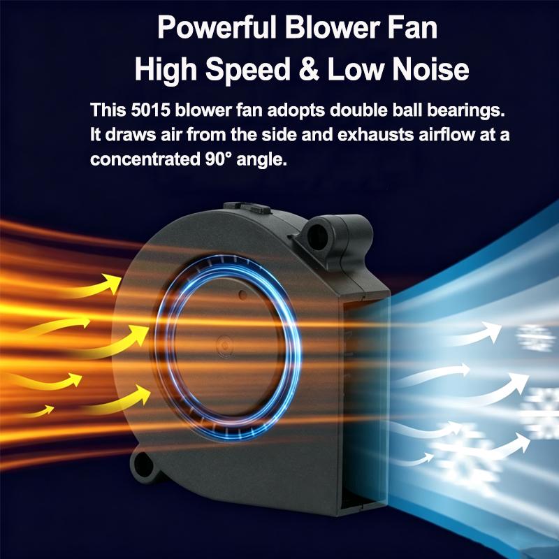 Blower Fan MEGA 24V 7800RPM Dual Ball Bearing Low Noise Strong Airflow 5015 P1 Series 3D Printer Cooling Blower Fan
