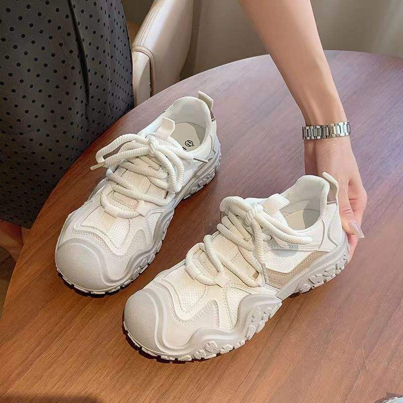Platform Mesh Sneakers Women's 2025 New Versatile Casual Hiking Shoes Lightweight Breathable Running Shoes Dad Shoes Women