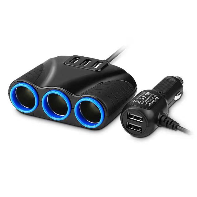 Universal 3-Wege Auto Auto Zigarettenanzünderbuchse Verteiler Strom 12V-24V Auto Zigarettenanzünderbuchse Stecker