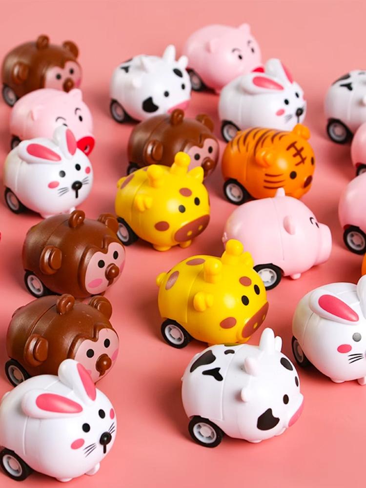 

10 шт., игрушки-автомобили с откатным механизмом для детей, милые мультяшные животные, вечеринка по случаю дня рождения, сувениры для мальчиков, подарки для студентов