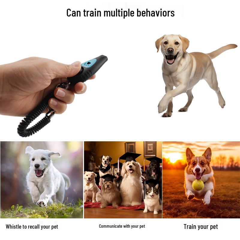 Zweifarbiger Haustiertraining-Clicker & Pfeife mit Lanyard
