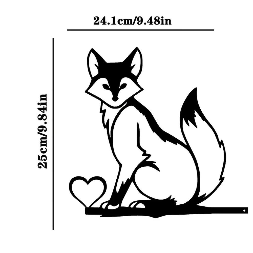 1pc Iron Silhouette Little Fox Trunk Stake Garden Fence Ornament, Elegant Artwork for Home & Garden Party Decor Stylish Wall Art