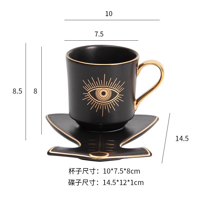 Creative Turkish Blue Evil Eye Cup And Hamsa Hand Saucer Coffee Tea Milk Water Mug Modern Room Decoration Ceramic Gifts