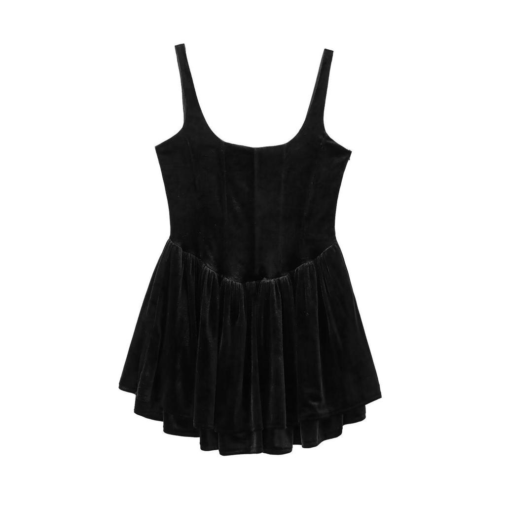 European & American Style Women's Velvet Bodycon Bustier Dress - Fashionable and Versatile Hot Seller