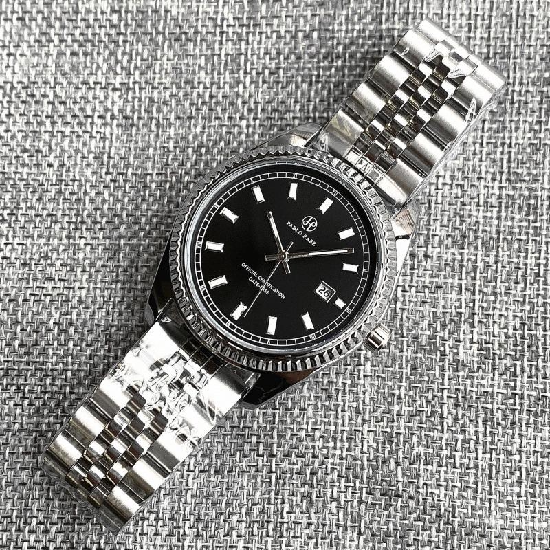 PABLO RAEZ Men's Quartz Business Casual Waterproof Steel Watch with Calendar