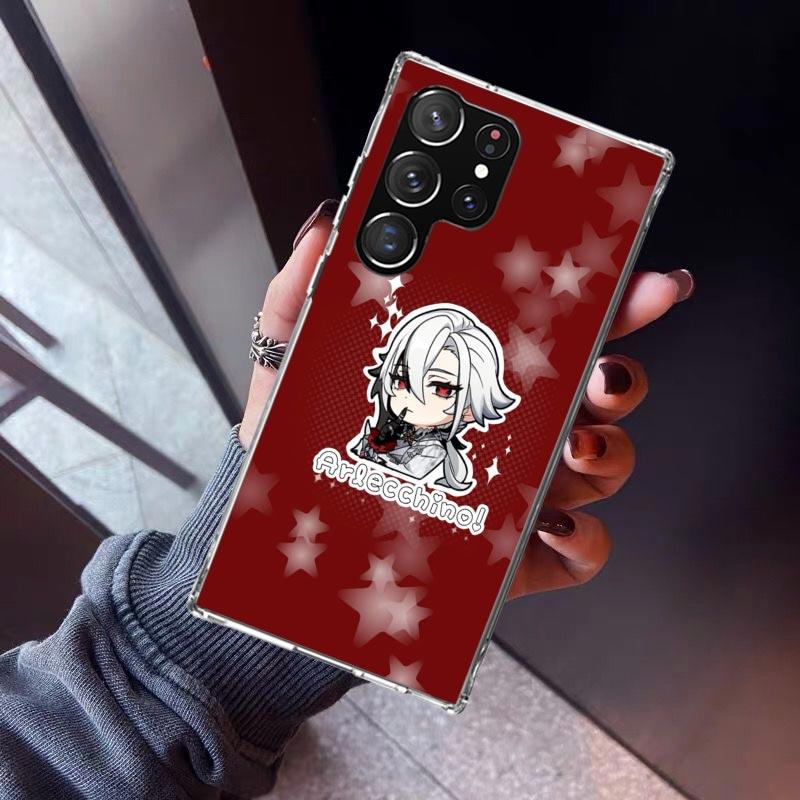 Arlecchino Genshin Impact Phone Case For Samsung Galaxy S26 S25 Edge S24 S23 Ultra S22 Plus S21 S20 FE Soft TPU Back Cover Funda