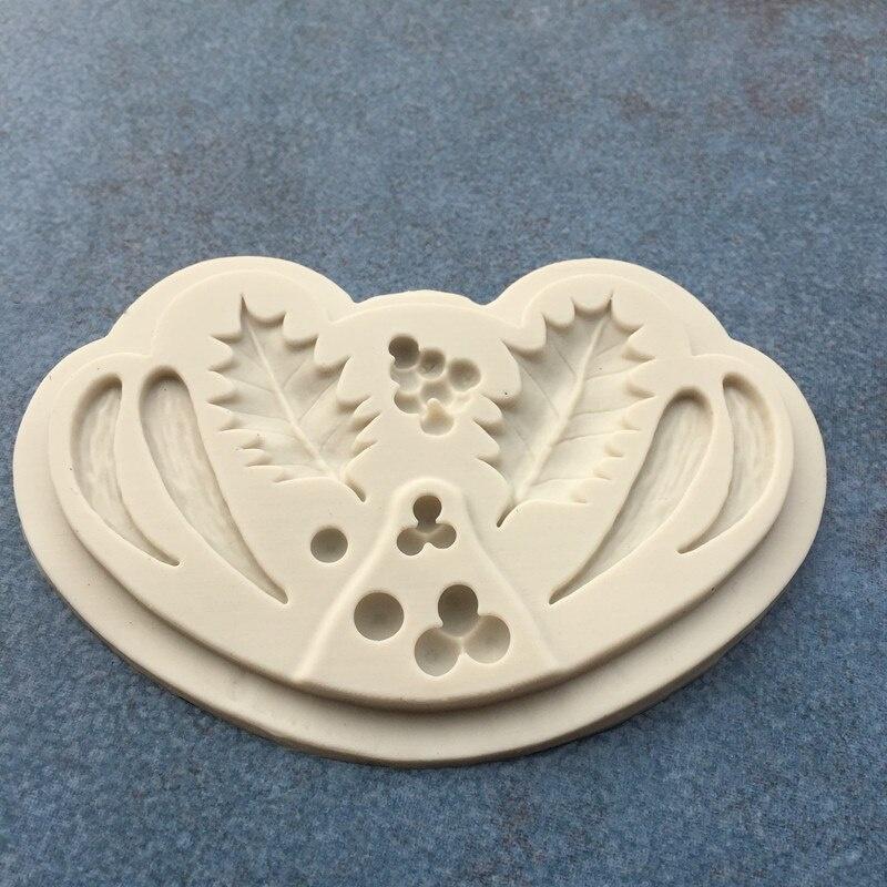 

2PCS Christmas Leaves DIY Xmas Fruit Silicone Chocolate Candy Mold Fondant Sugarcraft Mould Tools