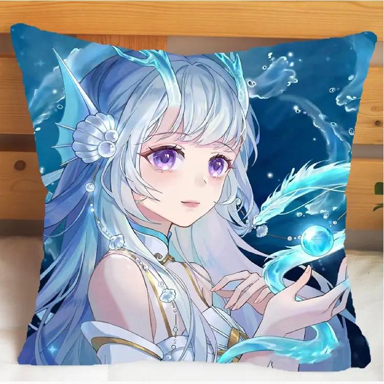 Arena of Valor Honor of Kings Xi Shi Polštář a Povlak na polštář Potah na polštářek Oboustranný tisk Plyšové Dekorační polštáře 40x40cm