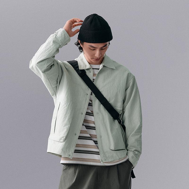 Li Ning CF Suo Solid Color Casual Sports Zipper Collar Long Sleeve Jacket Men Jackets AJDU247-1