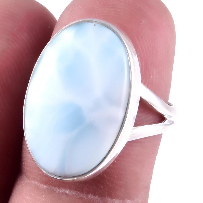 

Natural Republic Larimar Gemstone Handmade 925 Sterling Silver Ring S.7 e1o78