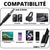 Lydkabel - Phonillico - USB-C til 3,5 mm jack-adapter - Kompatibel med Samsung S22/S21/S20 - Svart