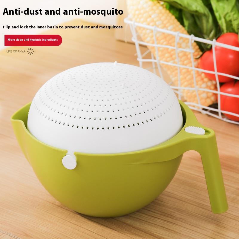 Double Drain Basket Kitchen Sink Strainer for Rice Washing Noodles Vegetables Fruit Kitchen Gadget Colander Strainers