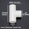 white 16mm Garden PVC Connector Fittings Straight 90 ° Elbow Tee Water Pipe Adapter Aquarium Water Supply 5-Way Joint