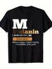 S & Wo'S Melanin Definition BLM African American T-Shirt - Sm Black History Month Shirt Retro Round