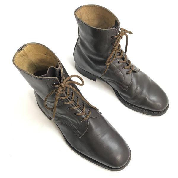 T44 DERISI SUD Military Officer Short Boots Italy 90s Vintage Size 28.5-29.5 Brown(USED)