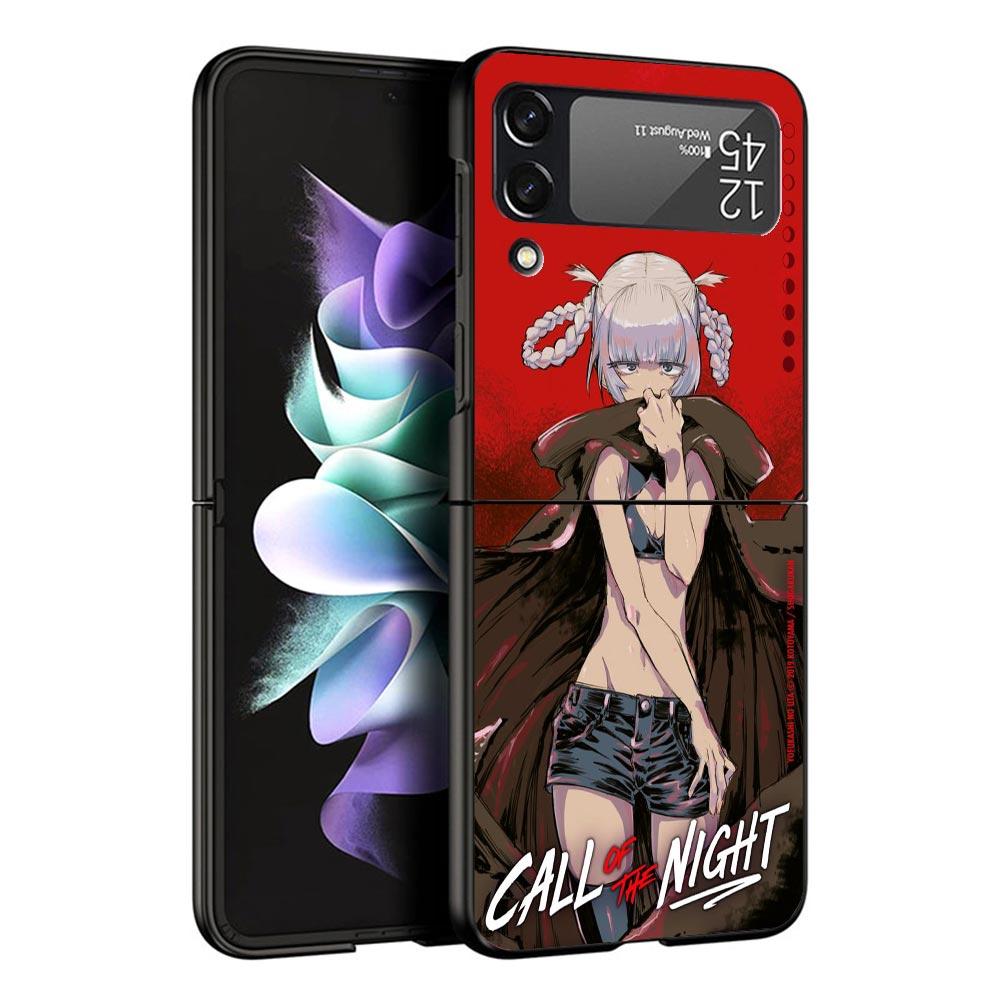 Nazuna Nanakusa Anime Black Phone Case For Samsung ZFlip7 ZFlip6 ZFlip5 ZFlip4 ZFlip3 5G Hard Protective Galaxy Z Flip 3 4 5 6 7