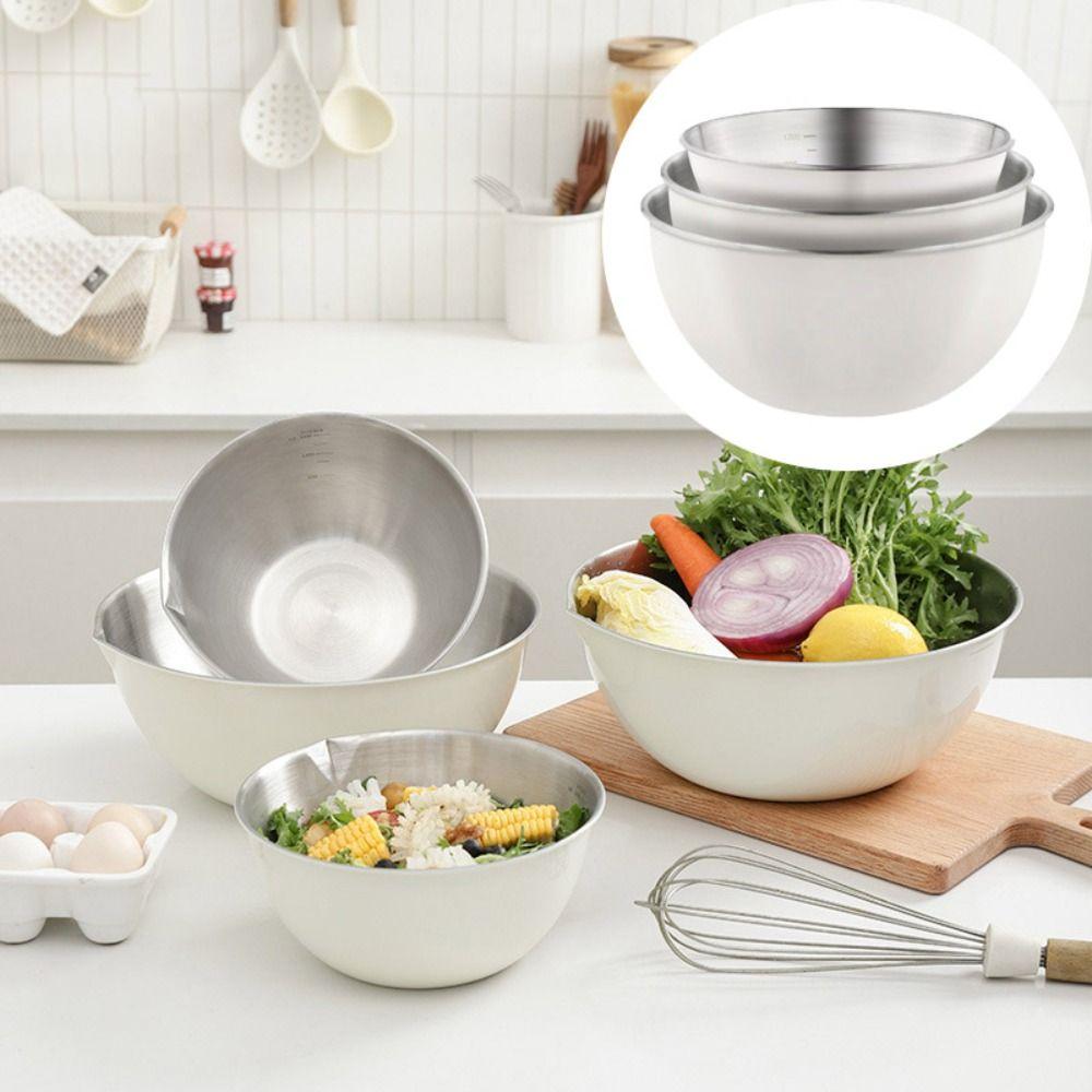 Anti-scalding Stainless Steel Bowls Large Capacity Kitchen Storage Bowls Salad Bowl Set  Cooking