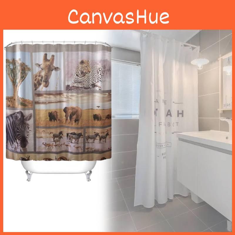 Animal Shower Curtain Peva Waterproof Bathroom Divider For Home Use
